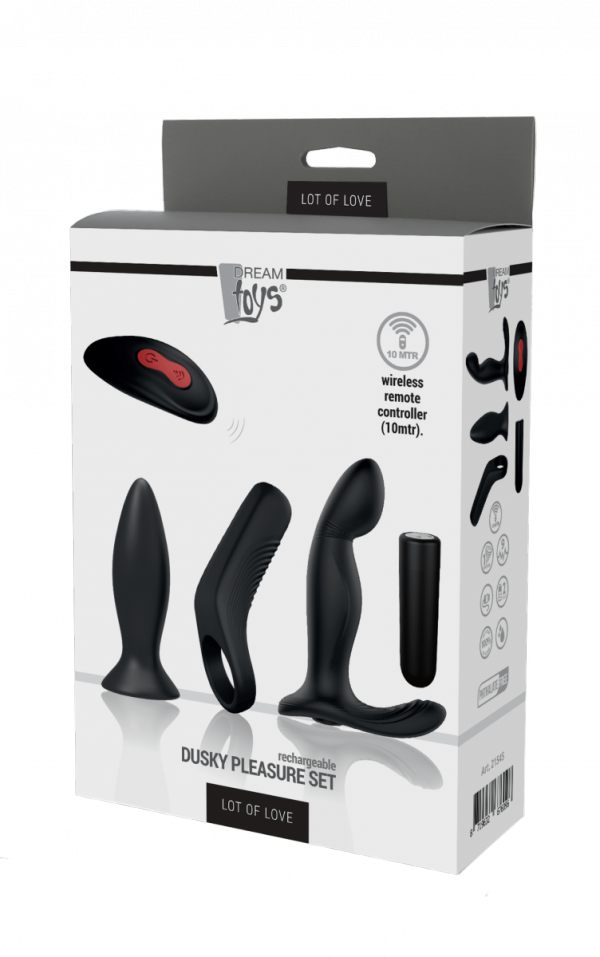 Dream Toys Lot Of Love Dusky Pleasure Set Black - zestaw stymulujący dla mężczyzn