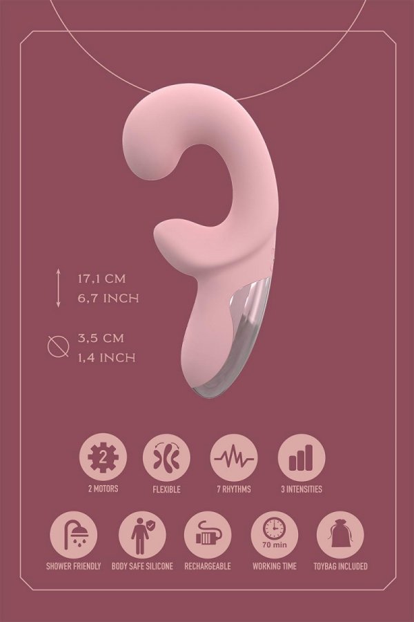 Dream Toys Glam Flexible Duo Vibrator - wibrator (różowy)