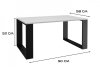 Stolik ława MODERN 90x58xH50 biały/czarny