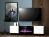 Szafka RTV PAFOS EF z kominkiem elektrycznym 180x42x49 biały mat