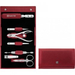 ZWILLING CLASSIC INOX Zestaw do manicure – czerwone skórzane etui, 7 elementów