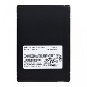 Dysk SSD Micron 7400 PRO 7.68TB U.3 (7mm) NVMe Gen4 MTFDKCB7T6TDZ-1AZ1ZABYY (DWPD 1) Tray