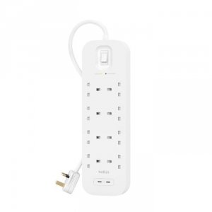 Listwa zasilająca Belkin Power Surge 8-PORT + 2xUSB-C 30W 900J 2m White