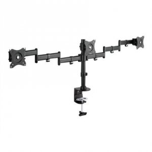 Stojak biurkowy potrójny (zacisk) 3xLCD max. 27max. 8kg uchylno-obrotowy 360° (PIVOT)