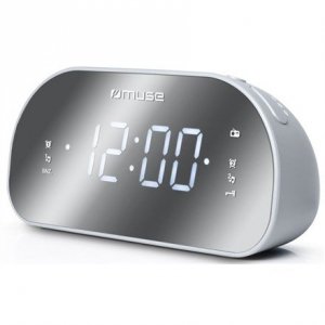 Muse M-170CMR radio Zegar Cyfrowy Lustro, Biały
