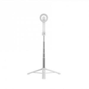 Poprawiono | Kijek do selfie ze statywem | Przyciąganie magnetyczne | Łączność Bluetooth | Biały | 72 cm | Stop aluminium, ABS, 