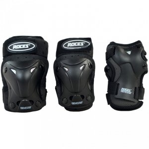 Ochraniacze na łyżworolki Roces Ventilated JR czarne 3pack 301352 01   S