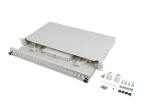 Przełącznica światłowodowa LANBERG 24xSC duplex / 24xLC quad RACK 19 1U szara + akcesoria