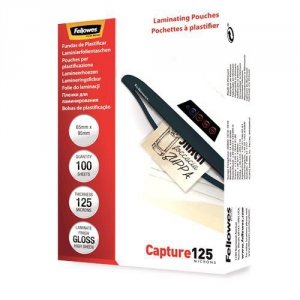 LAMINATOR POUCH GLOSSY CARD 125 100PCS 5306702 FELLOWES