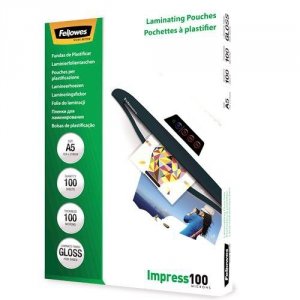 LAMINATOR POUCH GLOSSY A5 100 100PCS 5351002 FELLOWES