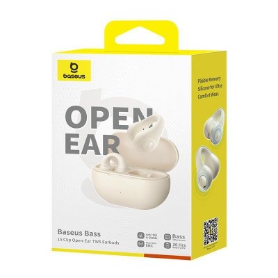 Słuchawki powietrzne Baseus Bass 15 Clip Open-Ear (biały)