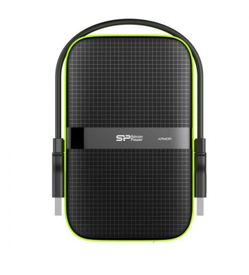 Dysk zewnętrzny HDD Silicon Power Armor A60 (2TB; 2.5&quot;; USB 3.2; 5400 obr/min; Green-Black; SP020TBPHDA60S3K)
