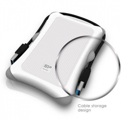 Dysk zewnętrzny HDD Silicon Power Armor A30 (1TB; 2.5&quot;; USB 3.2; 5400 obr/min; White; SP010TBPHDA30S3W)