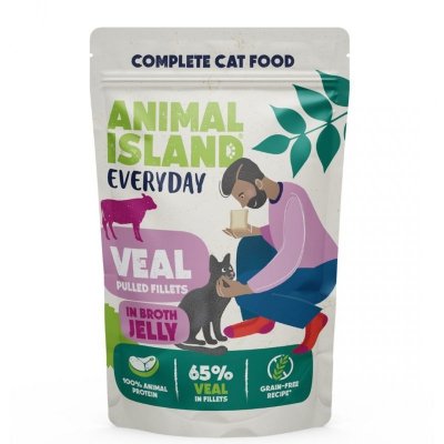 Animal Island NEW JELLY  EVERYDAY 4-PACK SASZETKA 4X85g dróg z wątróbką, cielęcina