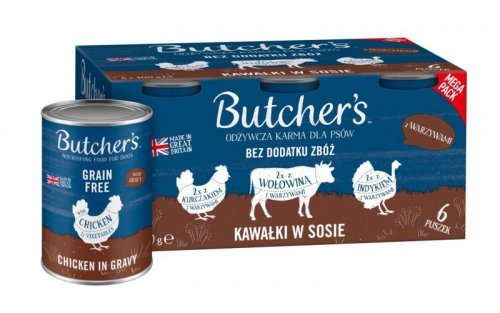Butcher&#039;s Original Recipe in Gravy mix smaków z warzywami w sosie karma dla psa 6 x 400g