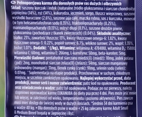 EUKANUBA Adult Large Breed rich in Lamb & Rice - karma dla psa - 12kg