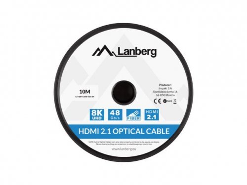 LANBERG KABEL HDMI LANBERG KABEL HDMI M/M V2.1 10M OPTYCZNY AOC CZARNY CA-HDMI-30FB-0100-BK