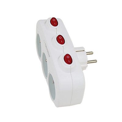ESPERANZA ROZGAŁĘŹNIK ELEKTRYCZNY 3 GNIAZDA Z WYŁĄCZNIKAMI BIAŁY ELK307W