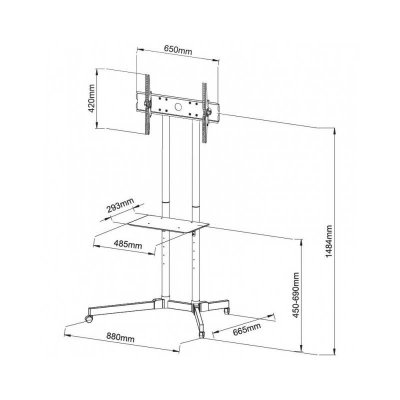 TECHLY STOJAK MOBILNY TV LED/LCD 30-65 CALI 60KG 1