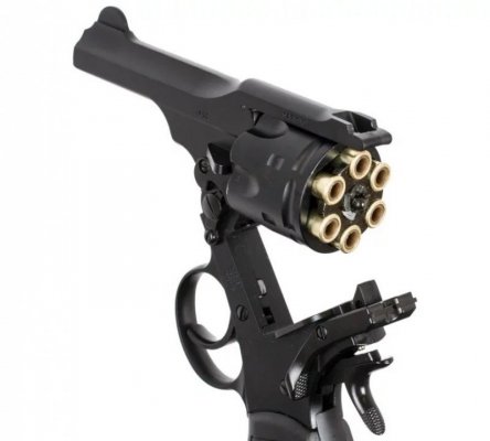 Rewolwer WEBLEY MKVI .455 Police kal.4,5 mm Diabolo łuski 6-strzał. lufa 4&quot; CO2 Black Ekp do17J