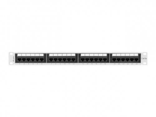 LANBERG PATCH PANEL 24 PORT 1U 19&quot; KAT.6A UTP SZARY PPUA-1024-S
