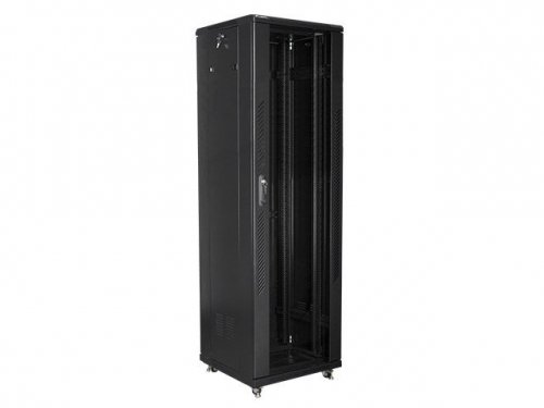 Szafa jednosekcyjna, zamykana na zamek Lanberg FF01-6642-12B (42U; 19&#039;&#039;; 2050mm / 600mm / 600 mm; stojąca; Pełne, Szkl