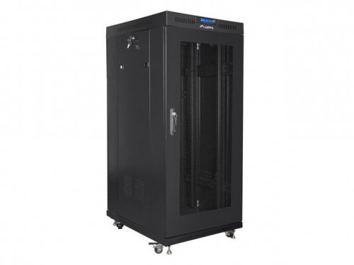 LANBERG SZAFA STOJĄCA RACK 19&quot; 27U 600X800 DRZWI PERFOROWANE LCD CZARNA FF01-6827-23BL (FLAT PACK)