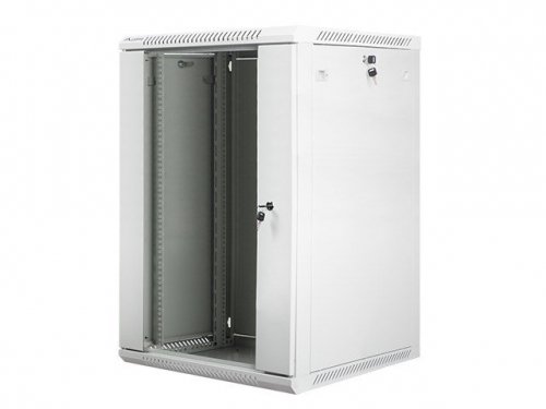 Szafa montażowe Lanberg WF01-6618-10S (18U; 900mm / 600mm / 600 mm; wisząca; Szklane; 19&#039;&#039;; kolor szary)
