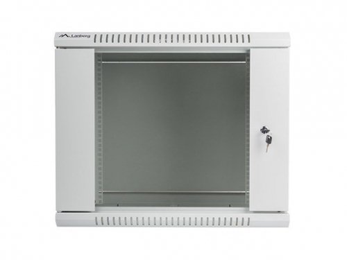 Szafa rack Lanberg WF01-6609-10S (9U; 500mm / 600mm / 600 mm; wisząca; Szklane; 19&#039;&#039;; kolor szary)