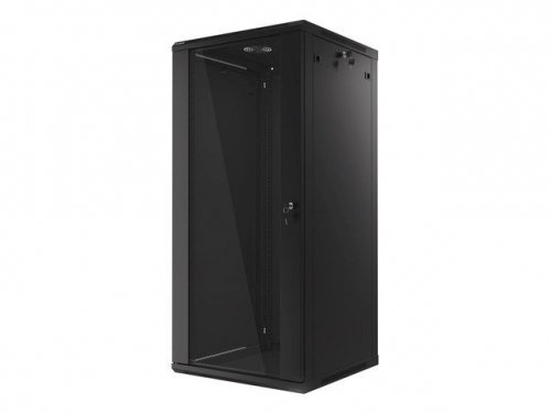 Szafa jednosekcyjna Lanberg WF01-6627-10B (27U; 1300mm / 600mm / 600 mm; wisząca; Szklane; 19&#039;&#039;; kolor czarny)