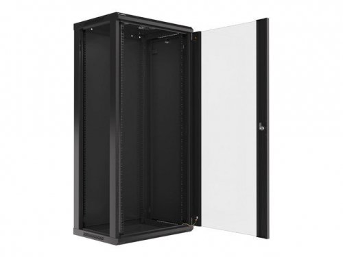Szafa jednosekcyjna Lanberg WF01-6427-10B (27U; 1300mm / 600mm / 450 mm; wisząca; Szklane; 19&#039;&#039;; kolor czarny)