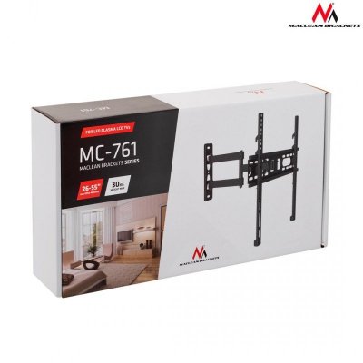 Uchwyt ścienny do telewizora Maclean MC-761 (ścienne, Uchylny; 26&quot; - 55&quot;; max. 30kg)