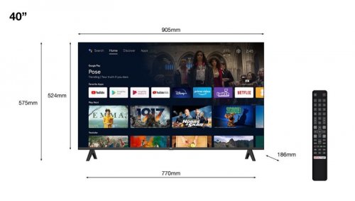 Telewizor TCL 40S5400 LED 40&#039;&#039; Full HD Android Dolby Digital DVB-T2 Srebrny