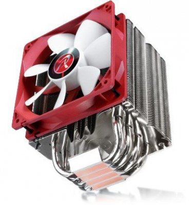 RAIJINTEK Themis Evo Procesor Chłodnica/wentylator 12 cm Metaliczny, Czerwony, Biały
