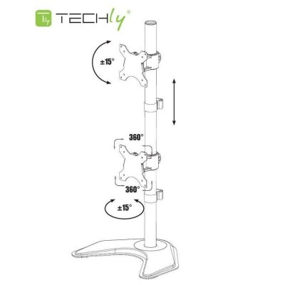Techly ICA-LCD 2520V uchwyt / stojak do monitorów 68,6 cm (27&quot;) Biurko Czarny