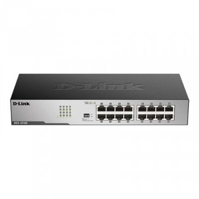 D-Link DGS-1016D/E łącza sieciowe Nie zarządzany Czarny, Metaliczny