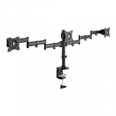 Stojak biurkowy potrójny (zacisk) 3xLCD max. 27&quot;max. 8kg uchylno-obrotowy 360° (PIVOT)
