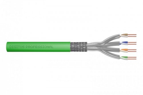 Kabel instalacyjny DIGITUS kat.8.2, S/FTP, Dca, AWG 22/1, LSOH, 500m, zielony, szpula