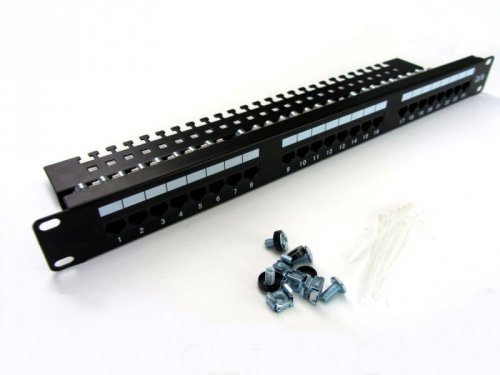 Patch-panel 19&quot; DIGITUS DN-91524U-EC 24xRJ45 U/UTP k.5e 1U czarny prow.