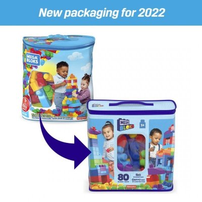 Klocki Mega Bloks First Builders CYP72/DCH63 80 elementów Torba niebieska