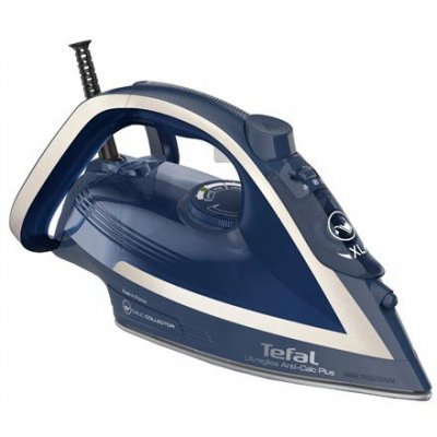 Tefal Ultragliss Anti-Calc Plus FV6830E0 żelazko Żelazko parowe 2800 W Niebieski, Srebrny