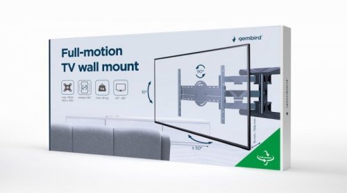 GEMBIRD UCHWYT ŚCIENNY REGULOWANY LCD 40&quot;-80&quot; VESA MAX 600 X 400MM, DO 50KG