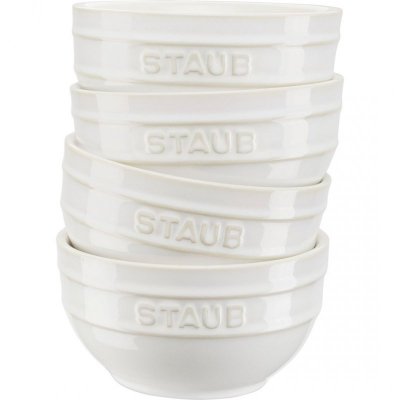 Zestaw 4 misek okrągłych Staub - 14 cm, Kość słoniowa