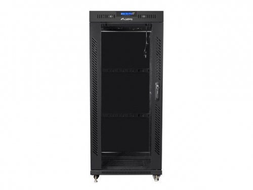 LANBERG SZAFA STOJĄCA RACK 19&quot; 27U 600X800 DRZWI SZKLANE LCD CZARNA FF01-6827-12BL (FLAT PACK)
