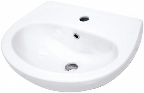 Umywalka ceramiczna ścienna z miejscem na baterię