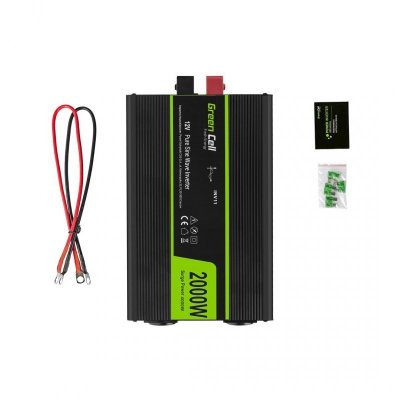 GREEN CELL PRZETWORNICA INV11 12V-230V 2000W/4000W CZYSTA SINUSOIDA