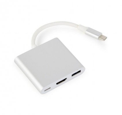 ADAPTER I / O USB-C TO HDMI/USB3 USB-C A-CM-HDMIF-02-SV GEMBIRD