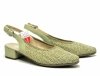 Czółenka 40 RIEKER 47060 z odkrytą piętą zielone khaki