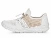 Półbuty sneakersy 41 RIEKER L3254 białe złote damskie żurowane