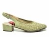 Czółenka 39 RIEKER 47060 z odkrytą piętą zielone khaki